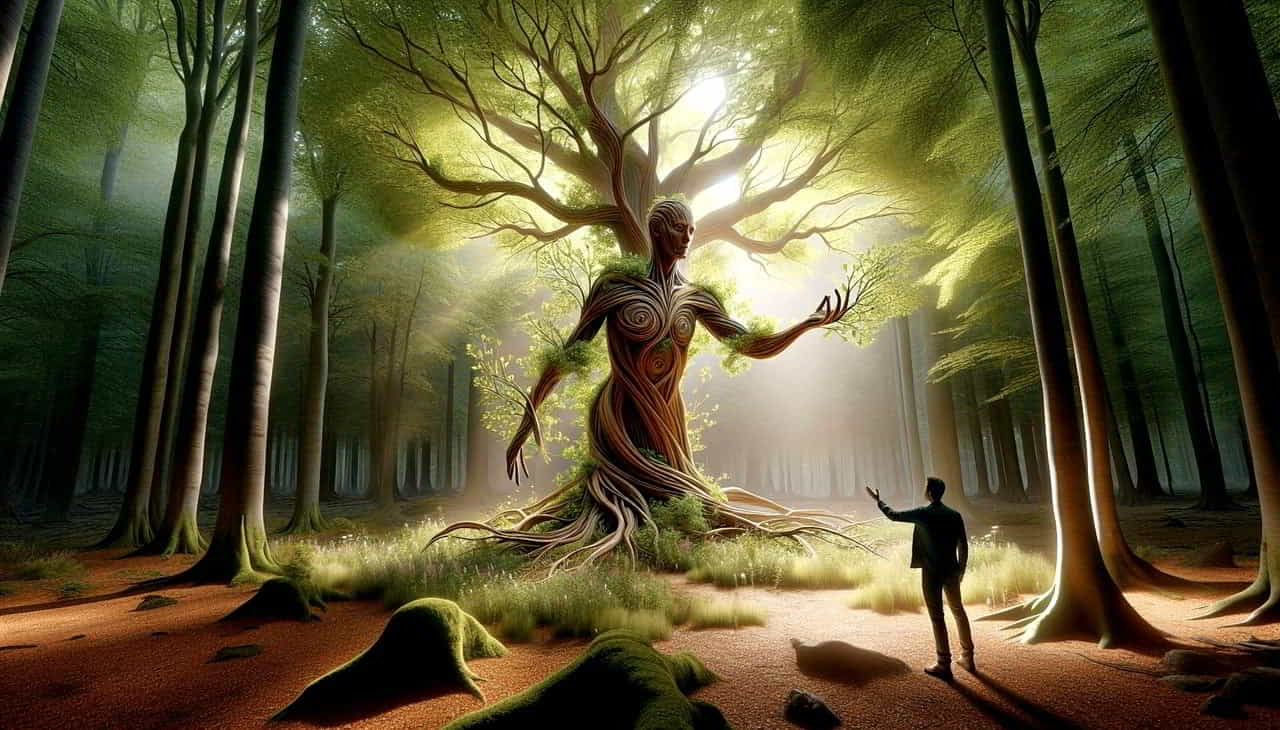 जंगल में पेड़ अपने आप मनुष्य की आकृति लेने लगे और कुछ बोलने लगे आदित्य यह देखकर डर गया लेकिन उसने हिम्मत नहीं हारी और अपने मार्ग पर चलता रहा