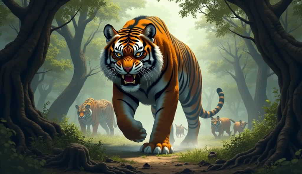सुलतान बाघ का जंगल में आगमन, जंगल के जानवरों का डर
